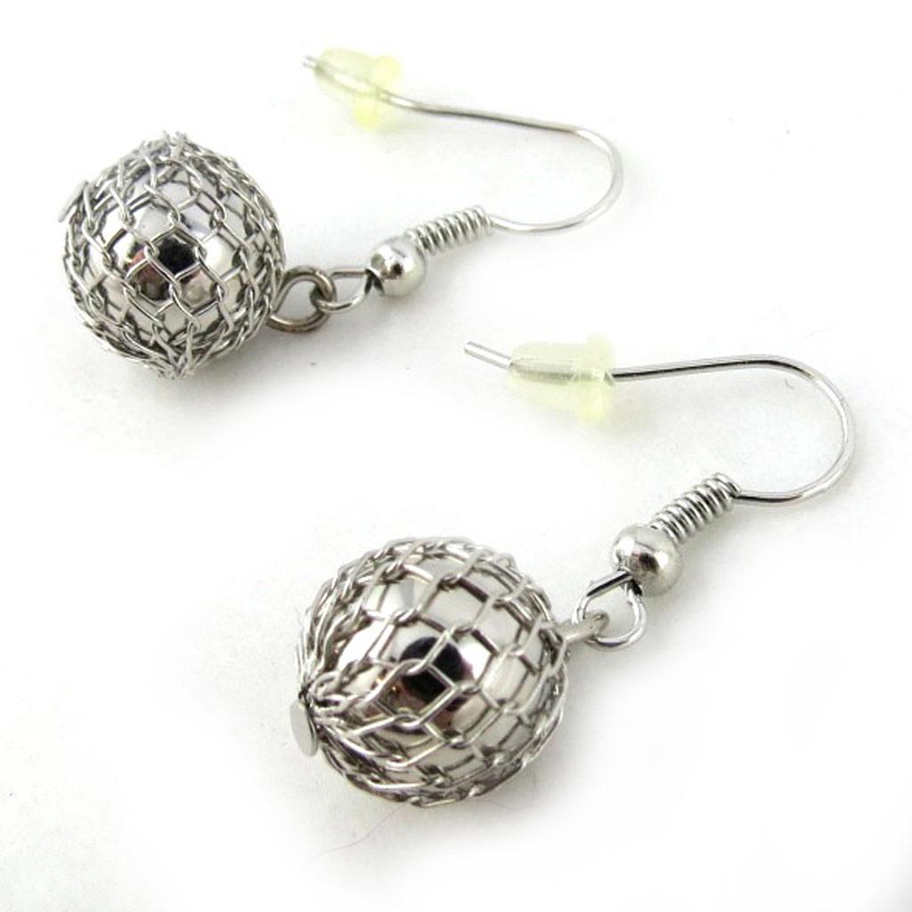 Les Trésors De Lily [N0241] - Silver 'Marble' Earrings (10 Mm)