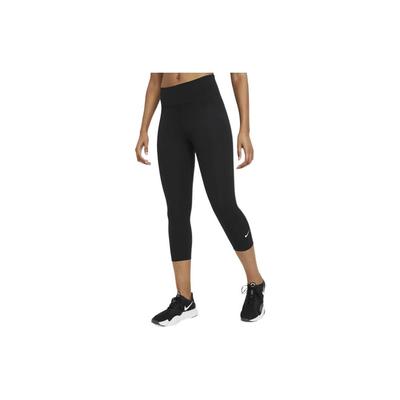 Pantalon de Fitness Solide Taille Haute Sept Huitièmes Bas Femme Noir DD0245-010