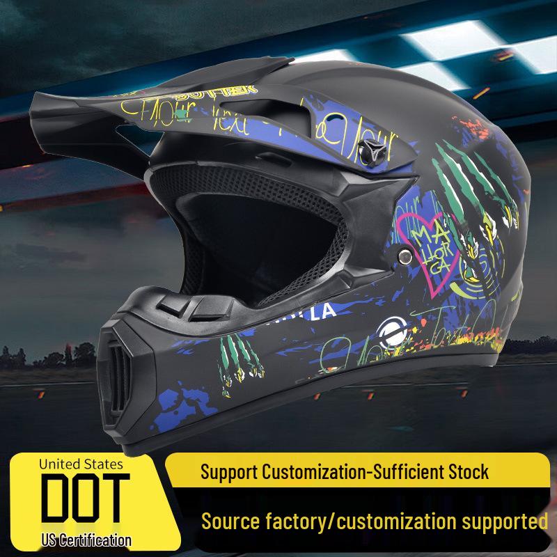 DOT Certified Full Face Off-road Motorcycle and Mountain Bike Helmet for Downhill Riding Safety.