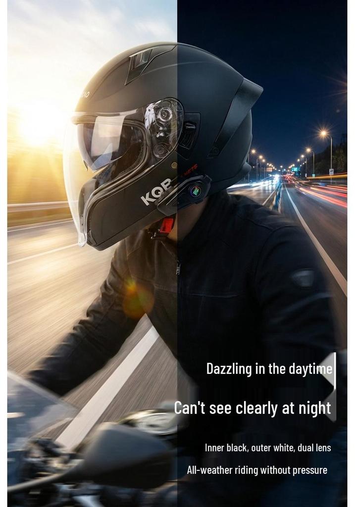Cool Rider Bluetooth Full Face Motorcycle Helmet: Safe, Long Battery Life, Built-in Earphones, Wide View for Navigation