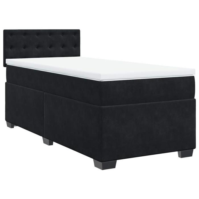Maison Exclusive - Sommier à lattes de lit et matelas Noir 80x200 cm Velours