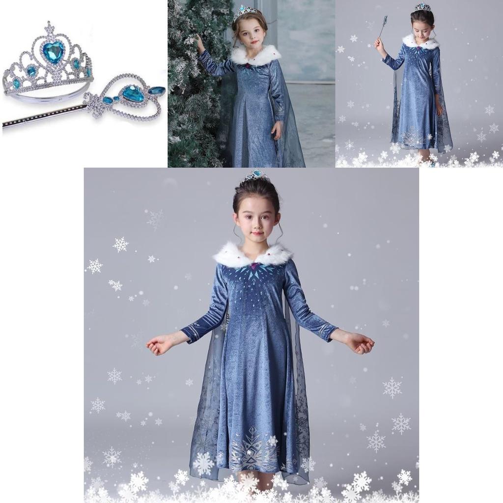 Elegancka sukienka Księżniczki Elsy z Krainy Lodu dla dziewczynek Idealny strój na przyjęcie bożonarodzeniowe