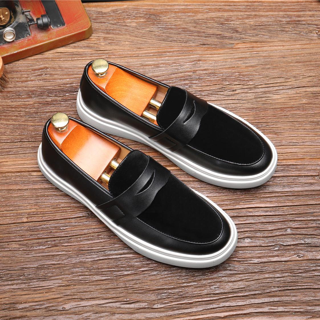

Мужские мокасины из кожи ручной работы, мужские туфли без застежек, хит продаж, дышащие туфли на плоской подошве для вождения, роскошные брендовые мужские повседневные туфли 46 чёрный