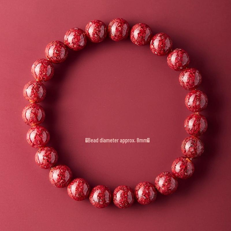 Guizhou Tongren Fully Translucent Natural Cinnabar Bracelet