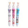 Easter School Season 10pcs 0.5mm Color Ballpoint Pen Creative Ten-color Ballpoint Pen Cute Stationery Rabbit Multi-color Pen Hand Account Pen