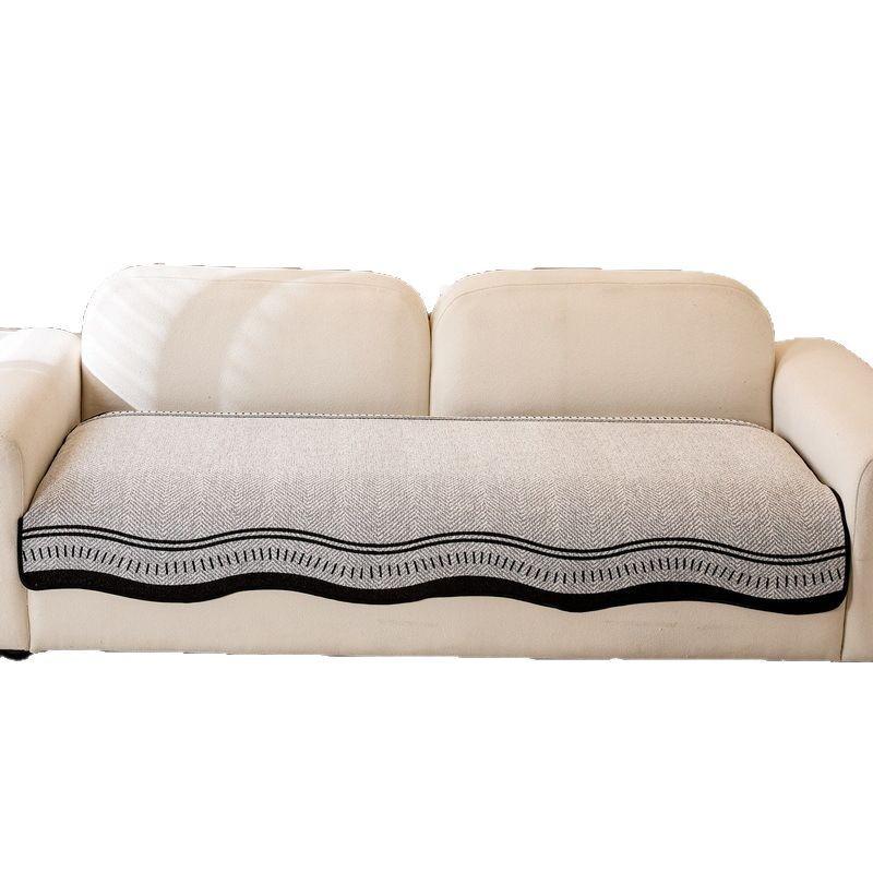 Premium Leather Sofa Cushion Autumn And Winter  New Plush One-Piece Straight Non-Slip Seat Cushion Sofa Cover