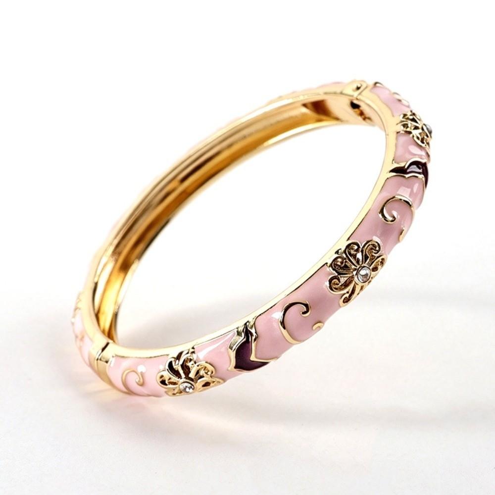 Colorful Vintage Cloisonne Bangle Traditional Women's Hand Bracelet Fashion Flower Bangle Girls