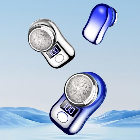 Mini Men Electric Shaver, LED Display Waterproof Wet And Dry Pocket Size Razor, USB Rechargeable Cordless Beard Trimmer