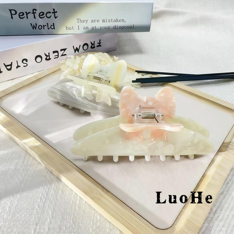 Korean Sweet Summer Bow Acetate Claw Clip - Women's Hair Accessories