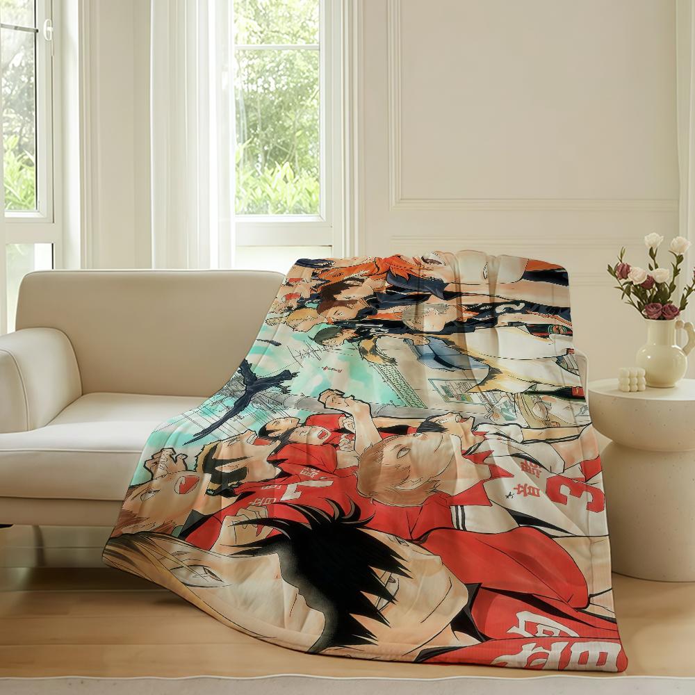 Volleyball Anime H Haikyu!! Blanket For Sofa Office Bed Plane Travel Sleep Read Relax Camping Soft And Warm