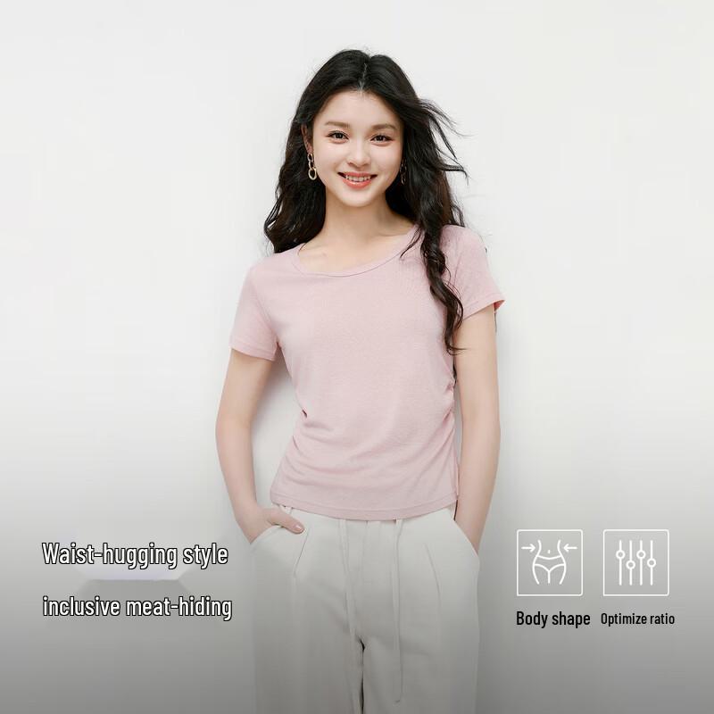 Women s Slim-fit Round Neck Short Sleeve T-Shirt XL