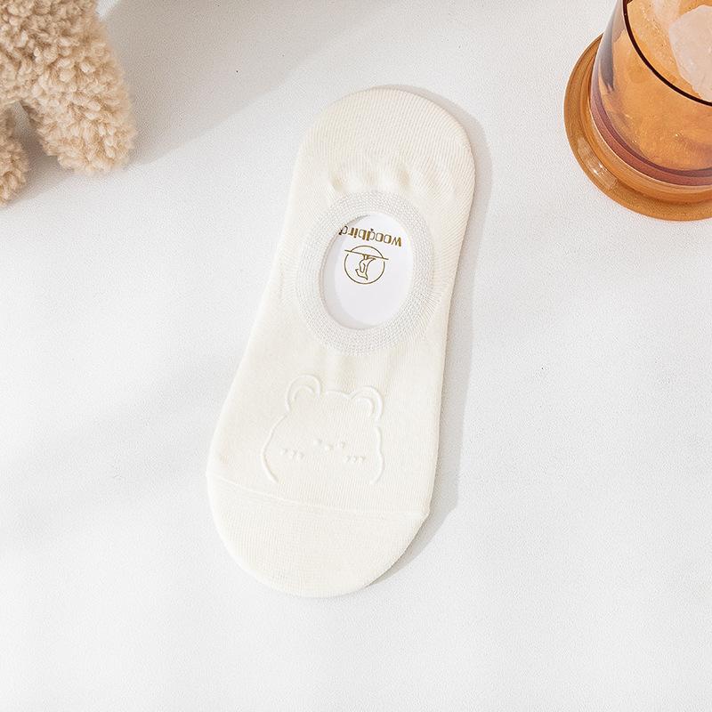 

Pairs Women s Bear Pattern Boat Socks Non-Slip Non-Falling Invisible Socks Thin Socks 1 Pairs
