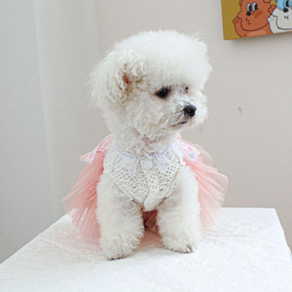 Butterfly Fairy Pet Dog Princess Dress Lace Pet Fairy Dress For Small Medium Dogs