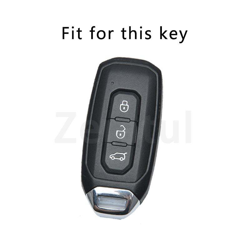 Auto Tpu Leather Car Smart Remote Key Cover Case Bag For Ford Territory Ev Shell Fob Holder Protector Accessories