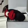 Women's Winter Wool Berets Pearl Bow Artist Beanie Cap Painter Beret for Travel, Shopping, Party