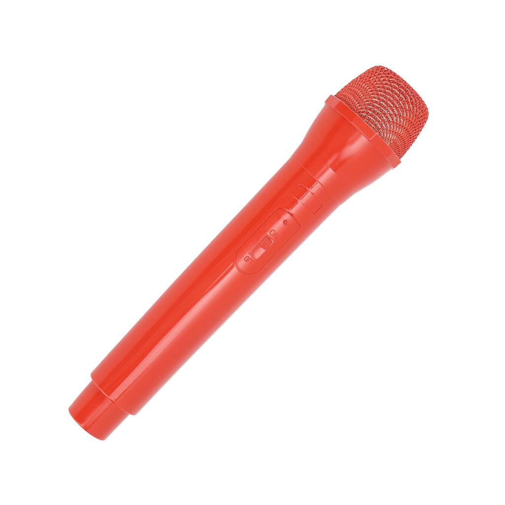 Pretend Play Microphone Toy Portable Smooth Bottom Realistic ABS Plastic Microphones Props for Performance Interview Red