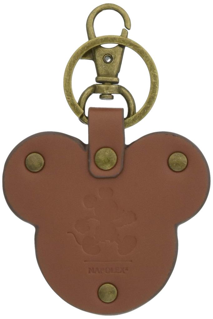 Napolex Keychain Metal Plate Genuine Leather Engraved English Print Mickey Shape Car Accessories Car Supplies Disney Mickey Mouse WD-334