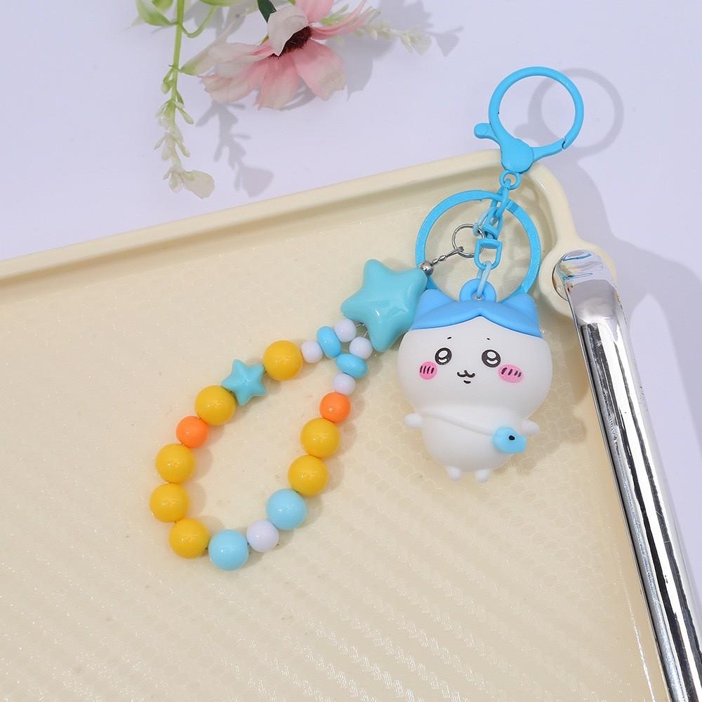 Kawaii PVC 3D Figure Keychain Cute Usagi Hachiware Ushachi Cartoon Pendant Bag Charm & Key Ring Party Birthday Perfect Gift