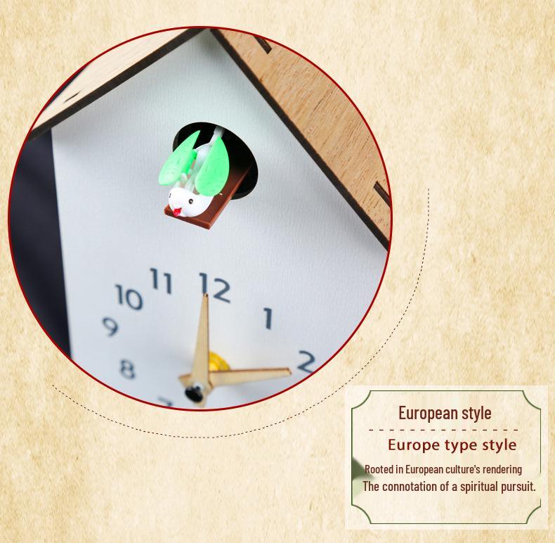Slim Wall-Mount Cuckoo Clock with Hourly Chime for Living Room