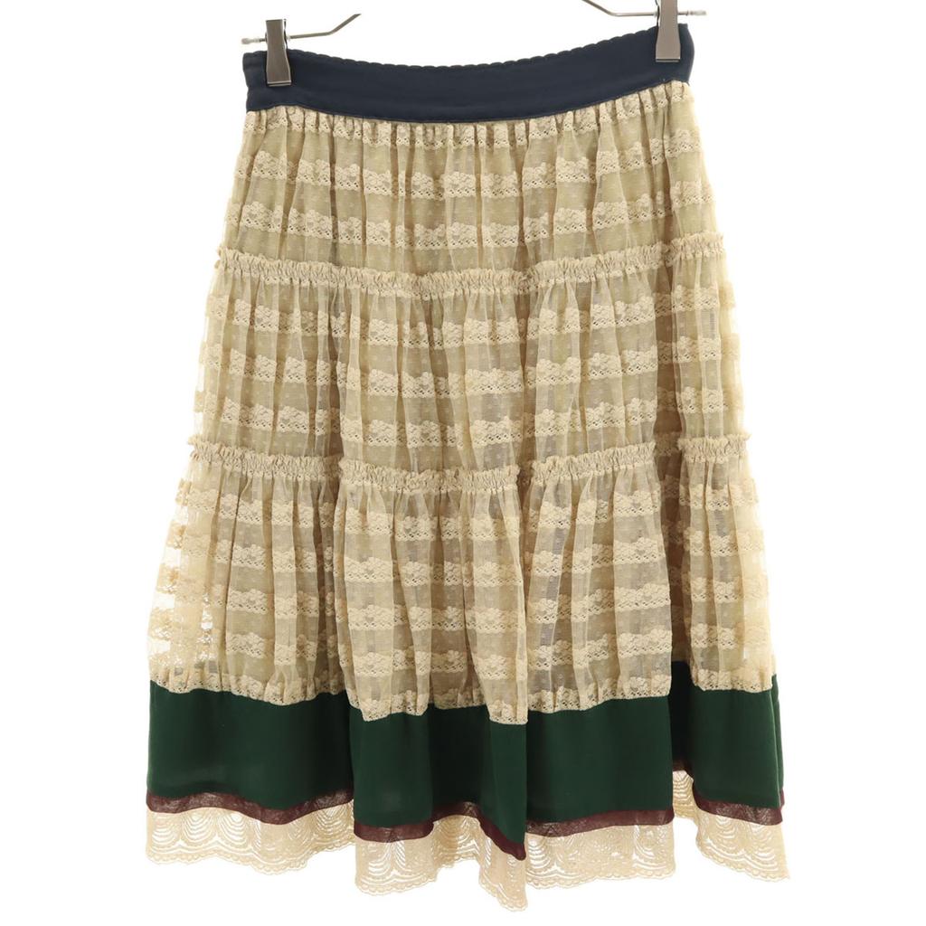 TOCCA Jupe midi en dentelle de soie Ivoire système Femme Occasion