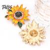 Alloy Floral Brooch Rhinestone Sunflower Brooch, Decorative Lapel Pin for Men Daily Wear Women, Jewelry Accessory Coats Dresses Scarves