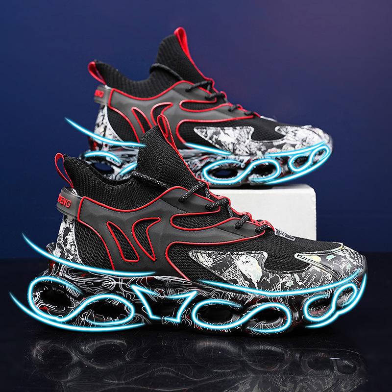 Large size new fly-woven camouflage blade casual shoes sports shoes men's shoes running shoes dad shoes