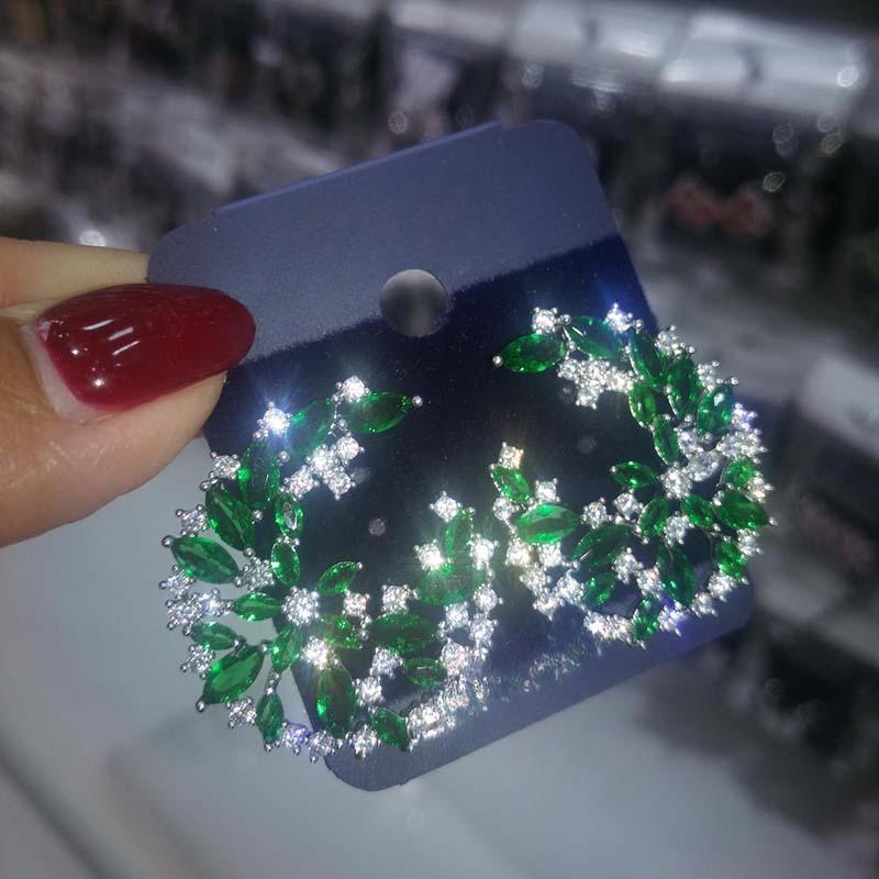 

1PC Korean version of fashionable exquisite zircon flower earrings fairy simple and versatile casual women s earrings accessories wholesale синій