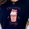 31 Iced Coffee Girly T-shirt - T-shirt for Coffee Lovers, Iced Coffee Navy Tee Unisex T-Shirt