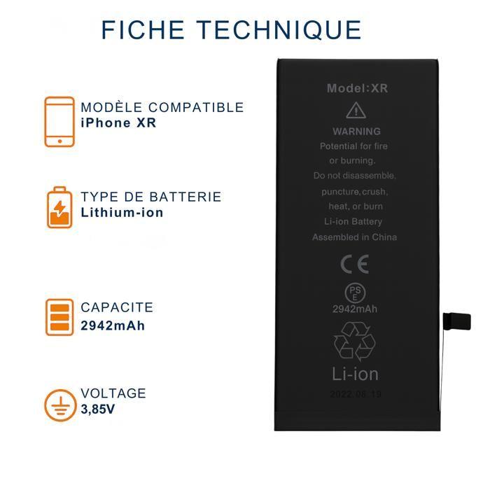Batterie pour iPhone XR - Batterie de remplacement 2942mAh Lithium-ion Phonillico®