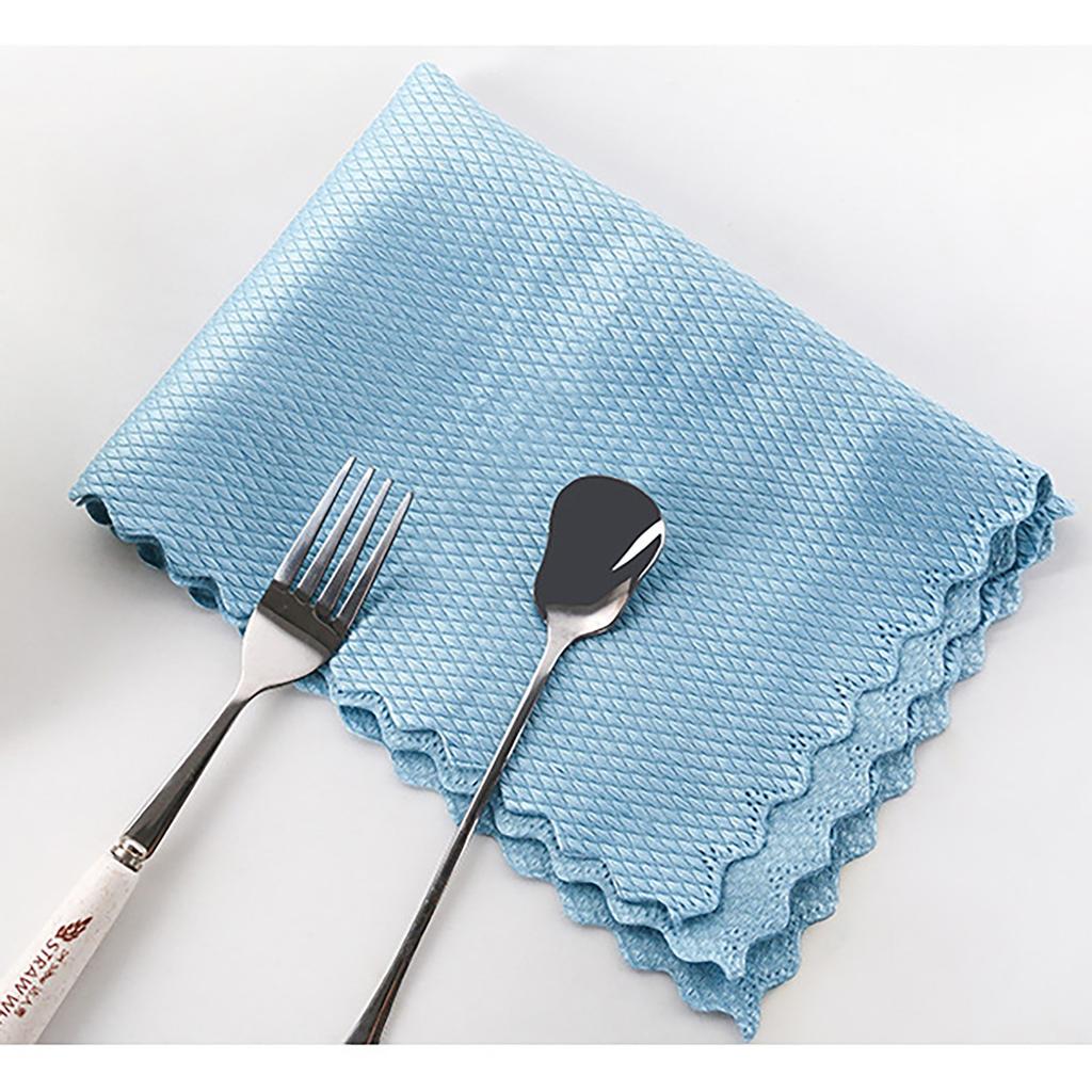 Multi-Functional Reusable Lint  Cloths Absorbent Fish-scale Microfiber Glass Cleaning Cloth Nanoscale Cleaning Cloth