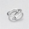 Rinhoo Romantic Love Hug Carved Hand Rings Forever Opening Finger Adjustable Hand Ring For Women Men Fashion Jewelry Gift