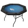 Foldable Poker Table, 8 Player 1220 mm Folding Casino Leisure Table with Padded Rails & Cup Holders, Octagonal Portable Game Tables with Felt & Metal