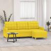 Vidaxl 3-Seater Sofa with Footstool, Light Yellow, 180 Cm, Fabric