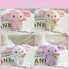 Soft Flower Bunny Plush Keychain Adorable Rabbit Bag Accessory