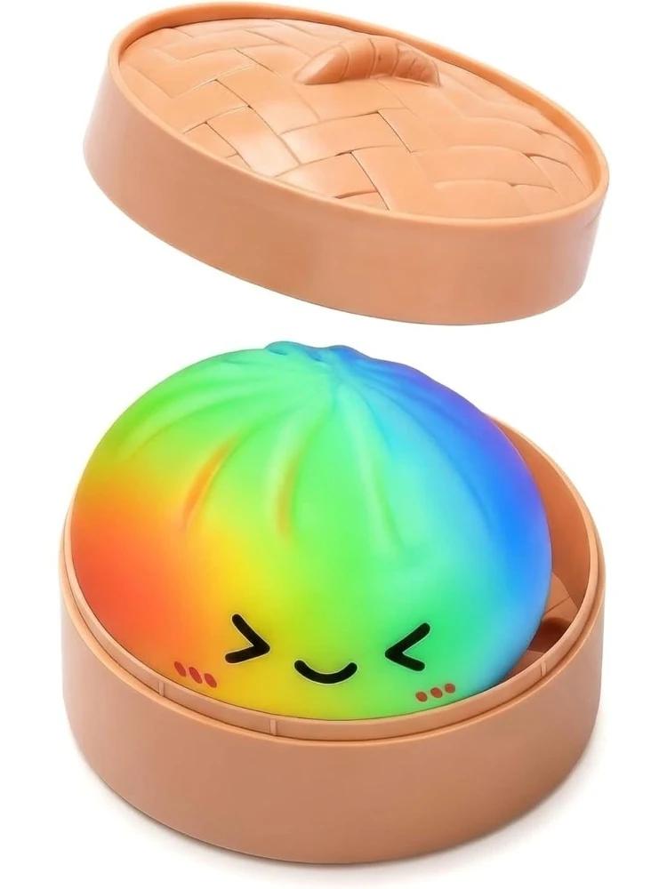 Regenbogenfarbenes Knödel Squishy Spielzeug Mit Bambus Langsames Aufsteigen Stressabbau Fidget Ball Weiche Quetschspielzeuge Für Erwachsene & Kinder