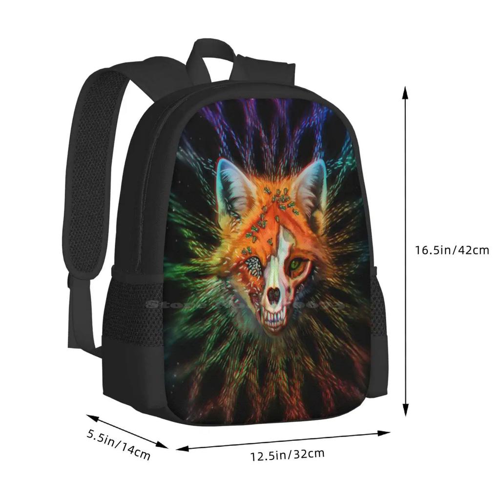 Annihilation Backpack For Student School Laptop Travel Bag Fox Decay Death Skull Vulture Culture Maggots Trippy Spiritual
