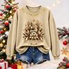 Women's Christmas Print Long Sleeve Top Casual Winter Comfortable Blouse for Holiday Wear