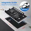 TopStrong 30cm Tempered Glass Gas Cooktop with Cast Iron Supports, 5200W, Black, Easy Installation