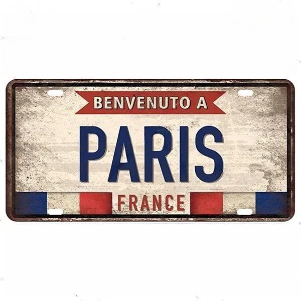 Vintage Berlin Madrid New York Paris Country City Stil Platte Metallschild Plakette Blechschild Man Cave Bar Club Poster Dekoration