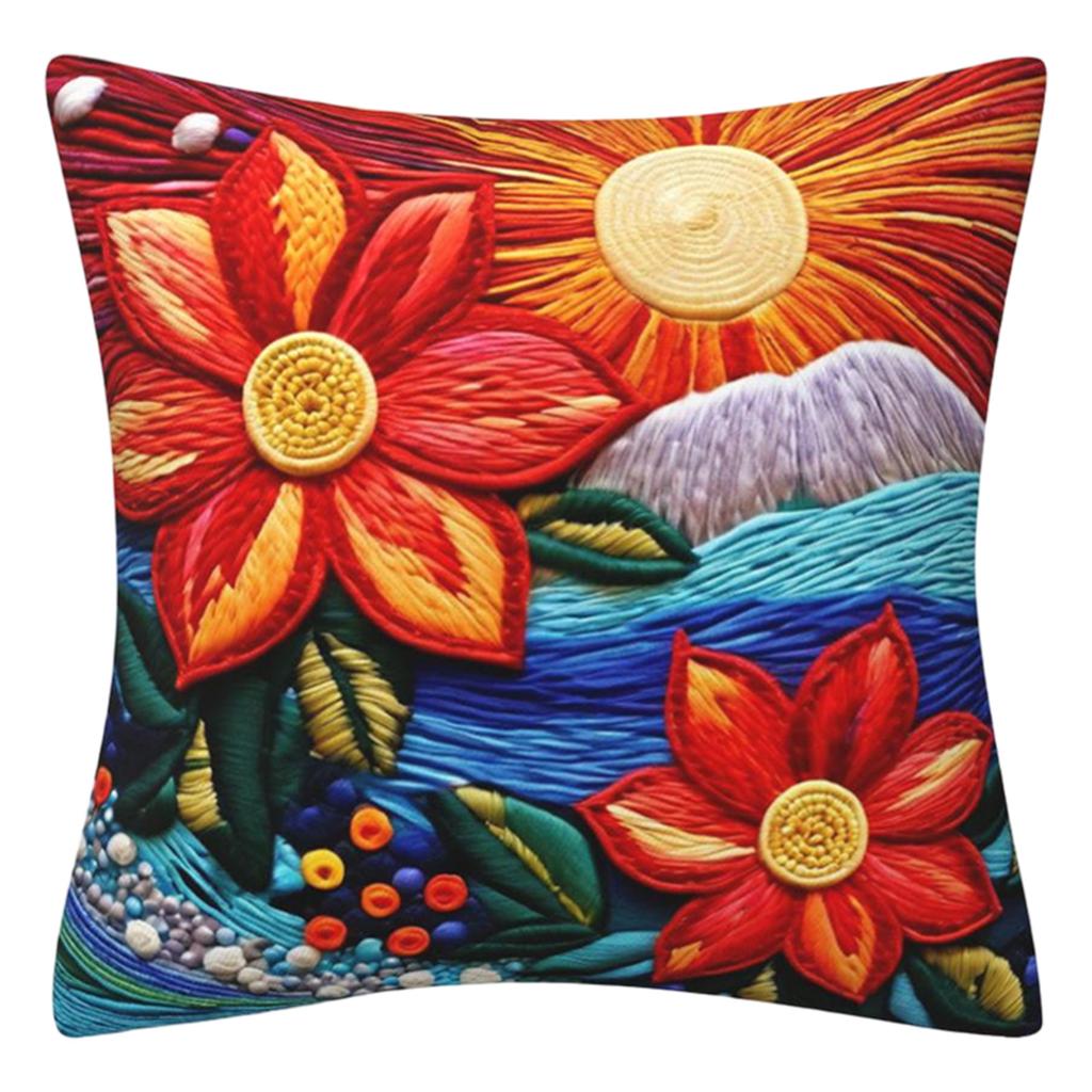 Imitation Embroidery 3D Flower Pillowcase For Spring And Summer, Fashionable And Sofa Cushion Cover