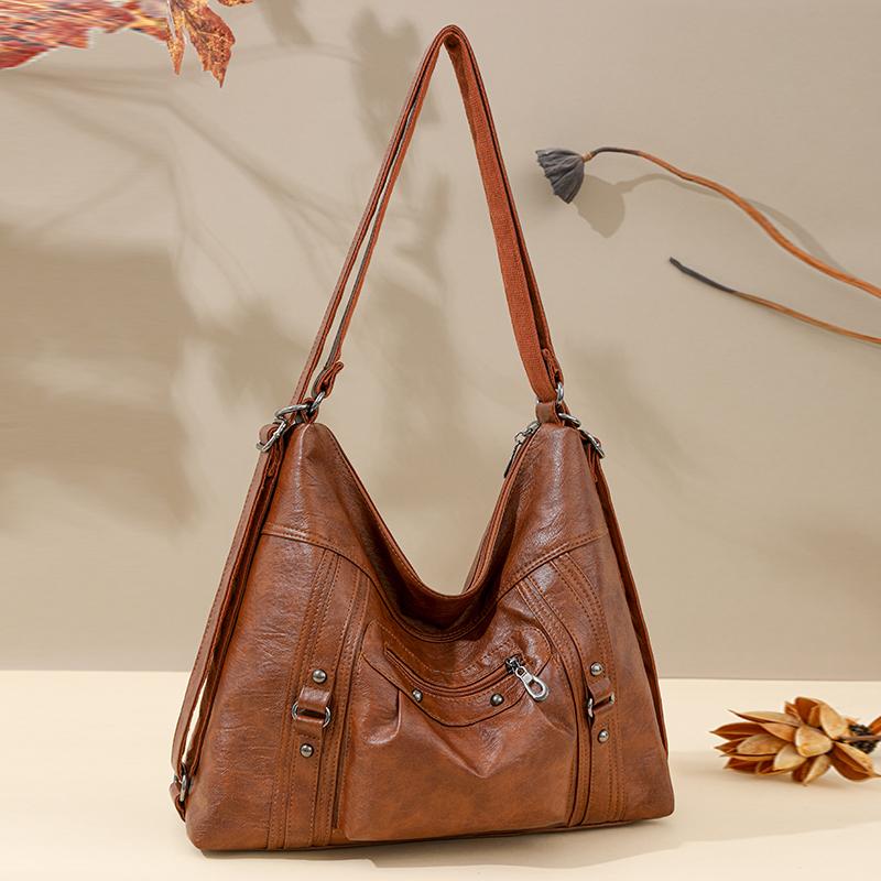 Bolsa feminina de couro macio bolsa tote mochila multifuncional