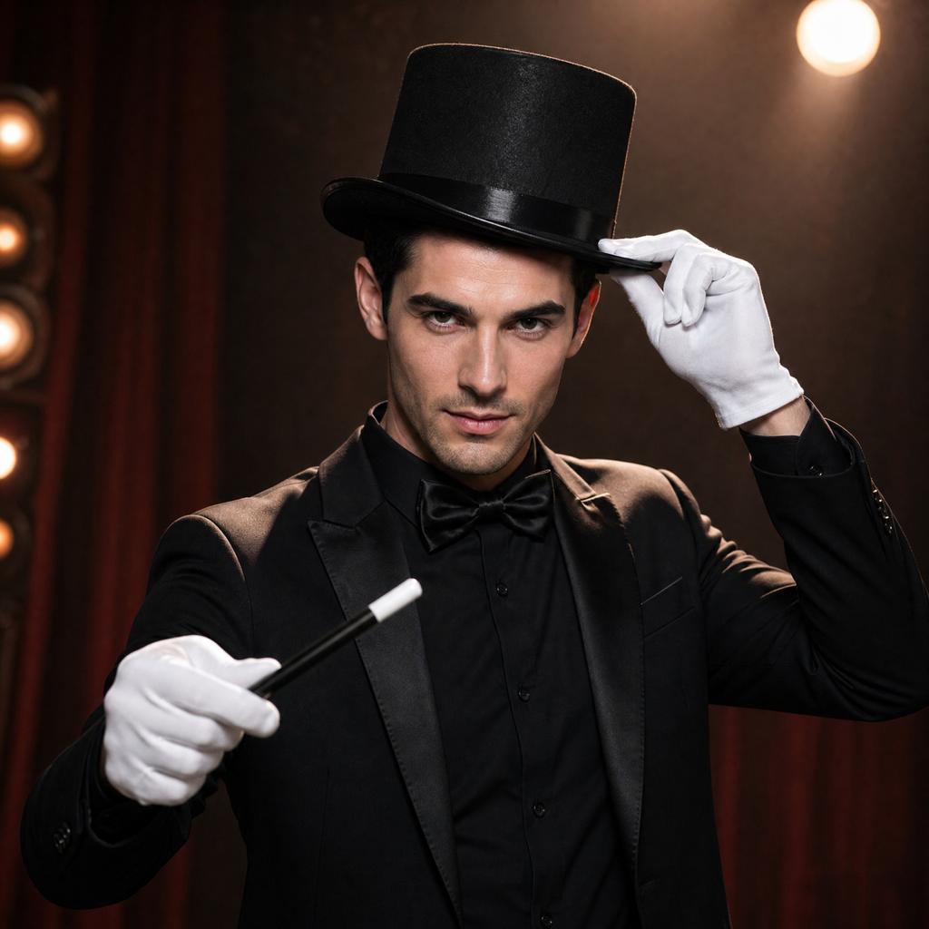 Halloween Chapeau de Magicien Cravate Gants Ensemble d'Accessoires de Costume 530