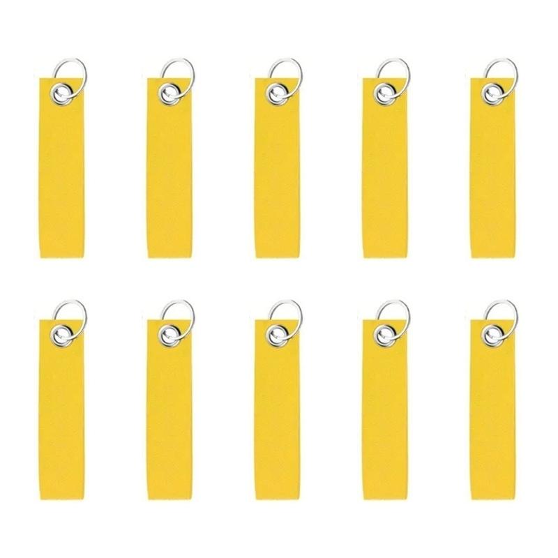 10 st Färgrika Tomma Filtnyckelringar med Stark Filt och Metallringar för Personliga Nyckelringstillbehör