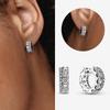 Authentic 925 Silver Cherry Blossom Bow Heart Hoop Stud Drop Earrings plata de ley Jewelry DIY Birthday Gift Original