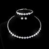 Accessori da Sposa Collana a Collare Orecchini Set da Tre Pezzi Zircone Pieno di Diamanti Donna Collare Lucido con Strass