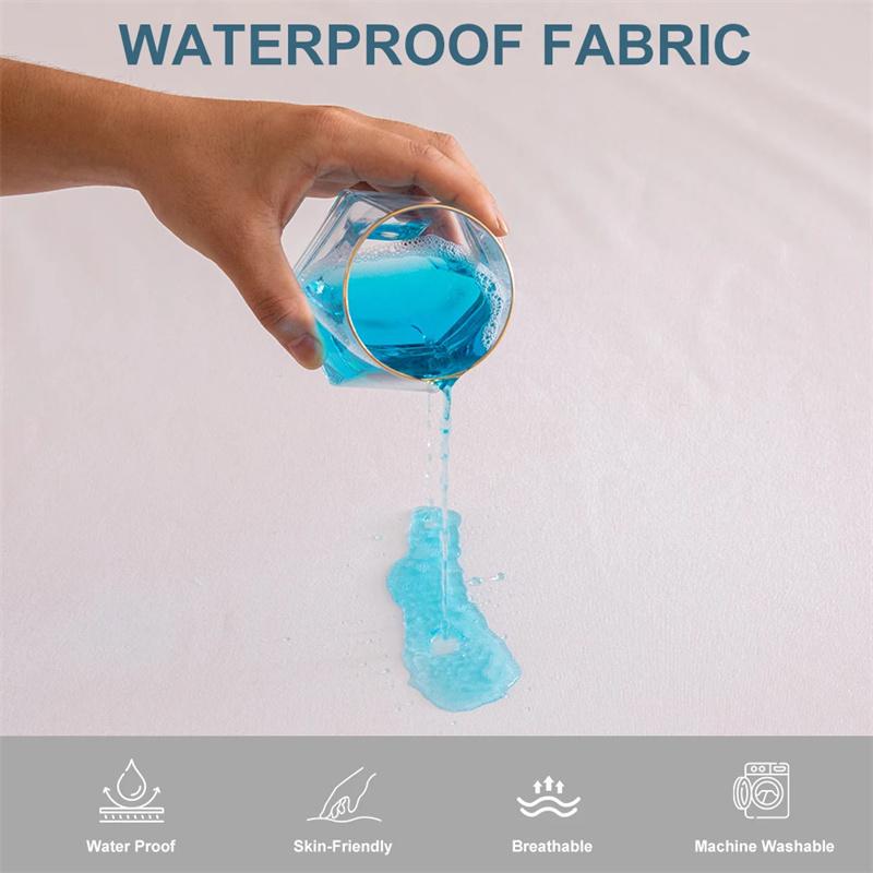 Super wasserdichtes Spannbettlaken-Bettwäscheset, Matratzenbezug, wasserabweisende Bettdecke, Tagesdecke mit Gummiband, Matratzenschoner