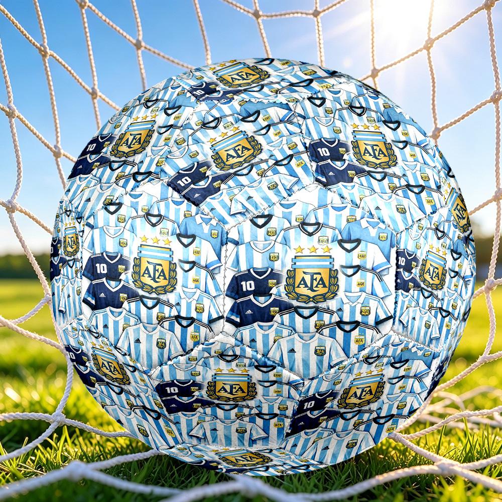 1pc Argentina Football Crest Size 5 Soccer Ball, Suitable for Practice Matches/tournament Training,Lightweight and Durable Logo7074
