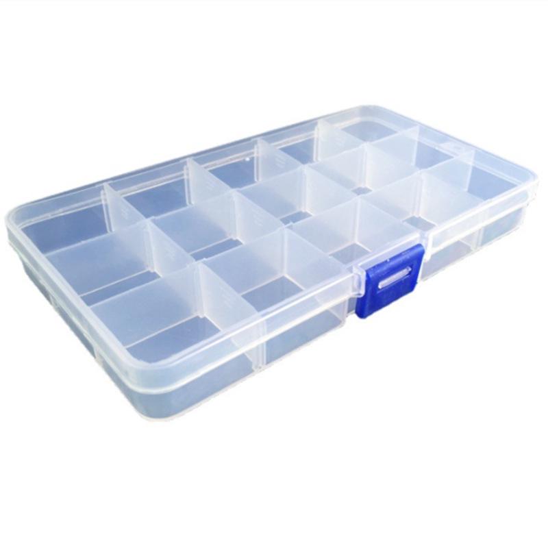 24-Grid Transparent Plastic Jewelry and Earring Storage Box for Accessories and Beading
