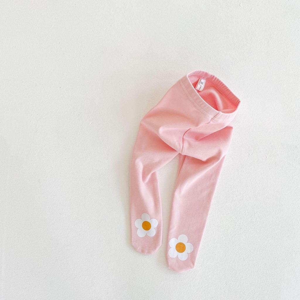 Colanți de bumbac cu flori drăguțe de desene animate pentru bebeluși, toamna 2024