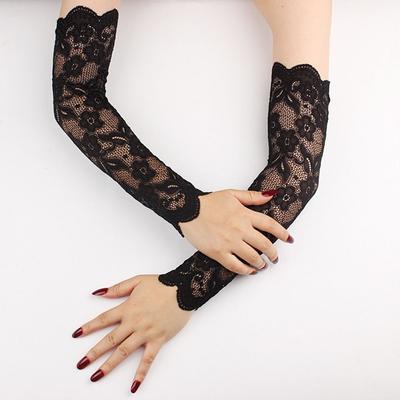Sun Protection Lace Hollow-Out Cycling Gloves Fingerless Gloves Arm Sleeves Finger Mittens